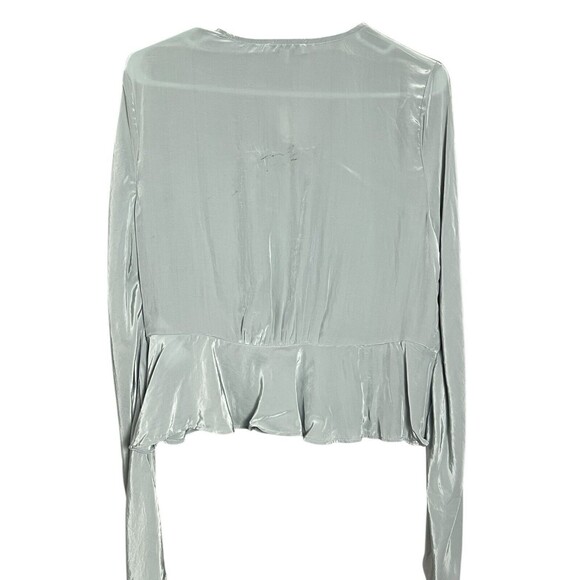 Madewell‎  Bell-Sleeve Wrap Top Blue-Gray Size 4 New  NP057 Faded river - Picture 12 of 14